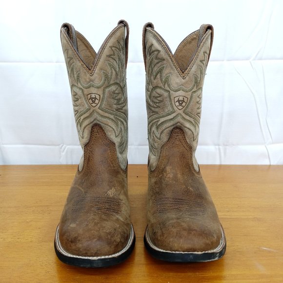 Ariat Other - Ariat Brown Tan Western Leather Boots Helled Embroidered Men's 8.5 D